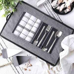 Flatware & Utensil Storage, Durable Silverware Storage Box with Padded Dividers